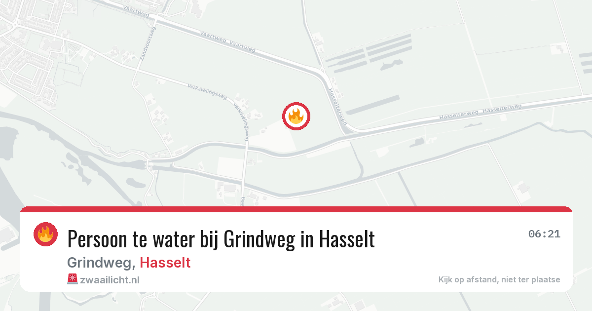 Persoon te water bij Grindweg in Hasselt — 14 jul 2026