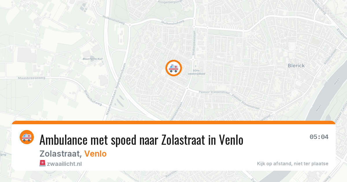 Ambulance met spoed naar Zolastraat in Venlo — 28 jul 2026