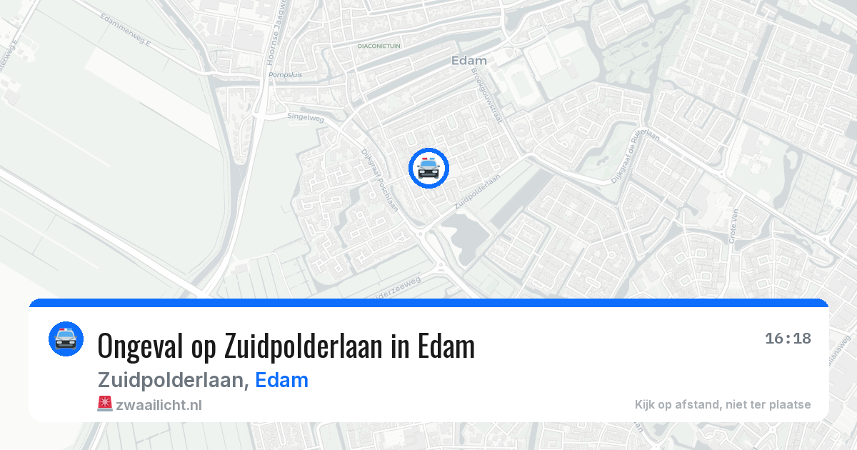 Ongeval op Zuidpolderlaan in Edam — 22 mei 2026