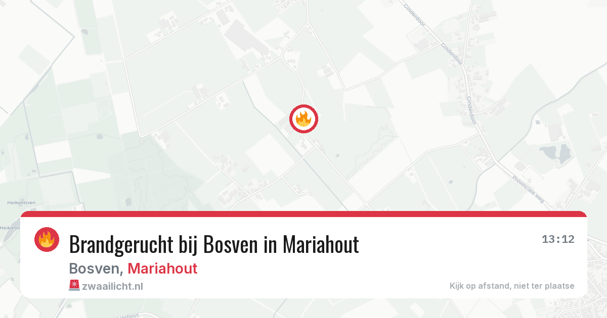 Brandgerucht bij Bosven in Mariahout — 22 jul 2026