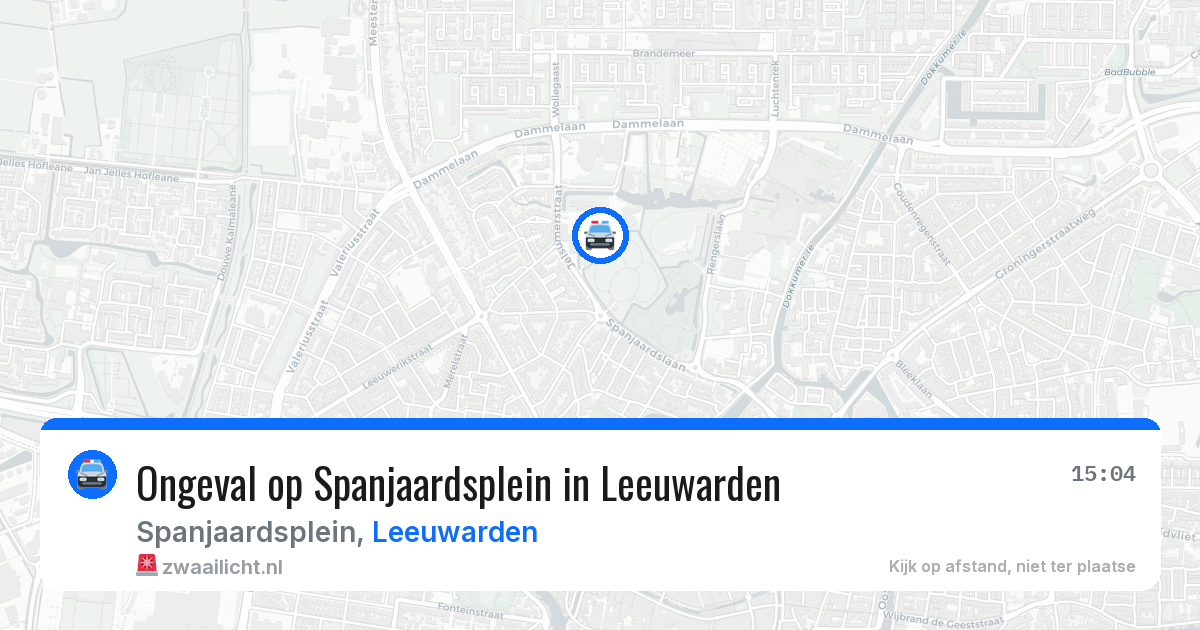 Ongeval op Spanjaardsplein in Leeuwarden — 15 jun 2026