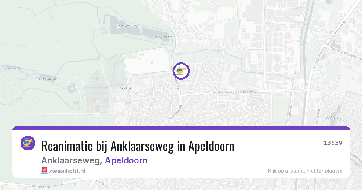 Reanimatie bij Anklaarseweg in Apeldoorn — 9 aug 2026