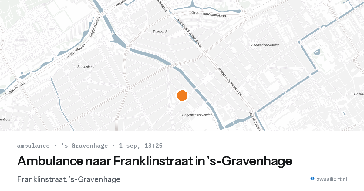Ambulance naar Franklinstraat in 's-Gravenhage — 1 sep 2026