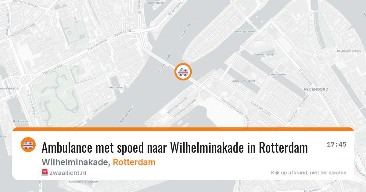 Ambulance met spoed naar Wilhelminakade in Rotterdam — 10 mei 2026