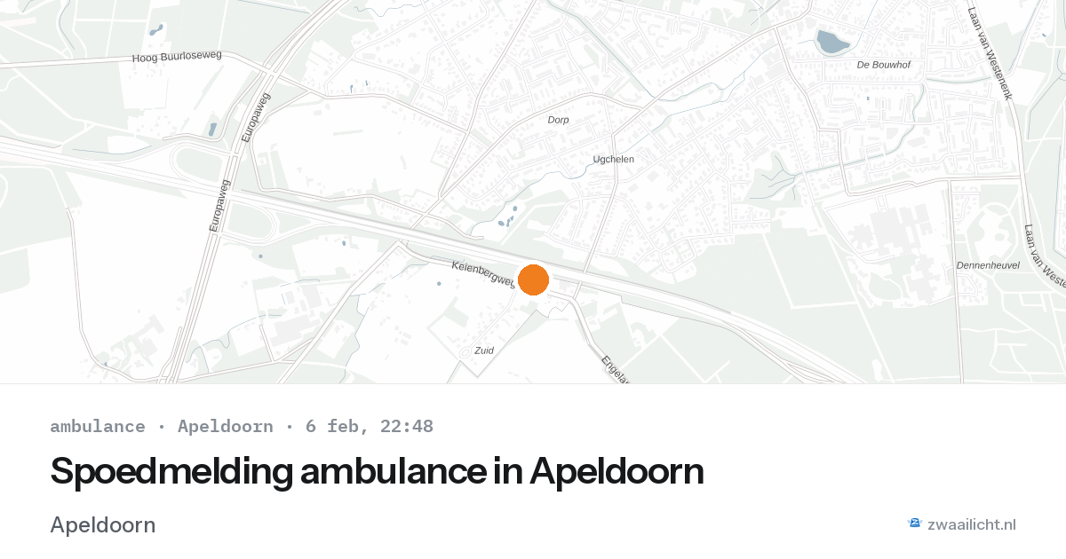 Spoedmelding ambulance in Apeldoorn — 6 feb 2026