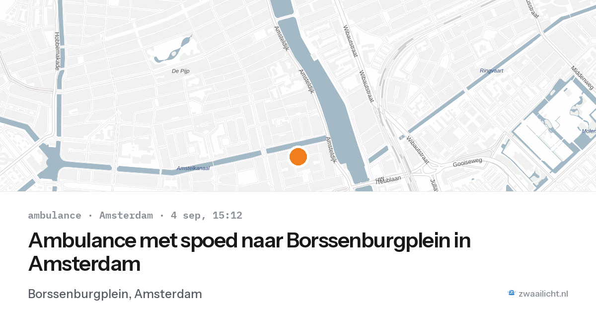 Ambulance met spoed naar Borssenburgplein in Amsterdam — 4 sep 2026
