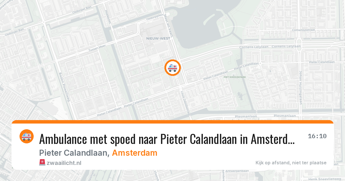 Ambulance met spoed naar Pieter Calandlaan in Amsterdam — 14 aug 2026