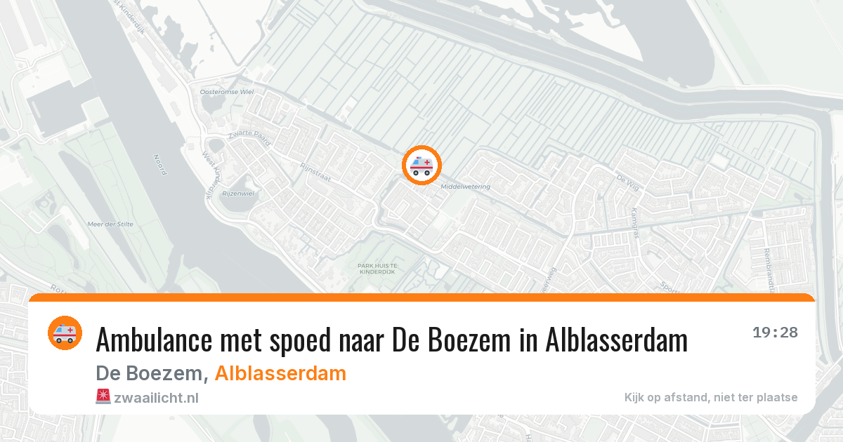 Ambulance met spoed naar De Boezem in Alblasserdam — 6 aug 2026