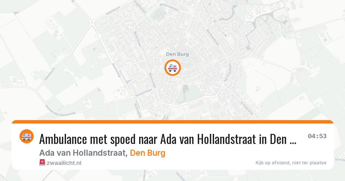 Ambulance met spoed naar Ada van Hollandstraat in Den Burg — 18 apr 2026