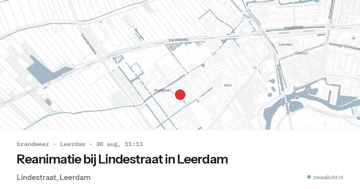Reanimatie bij Lindestraat in Leerdam — 30 aug 2026