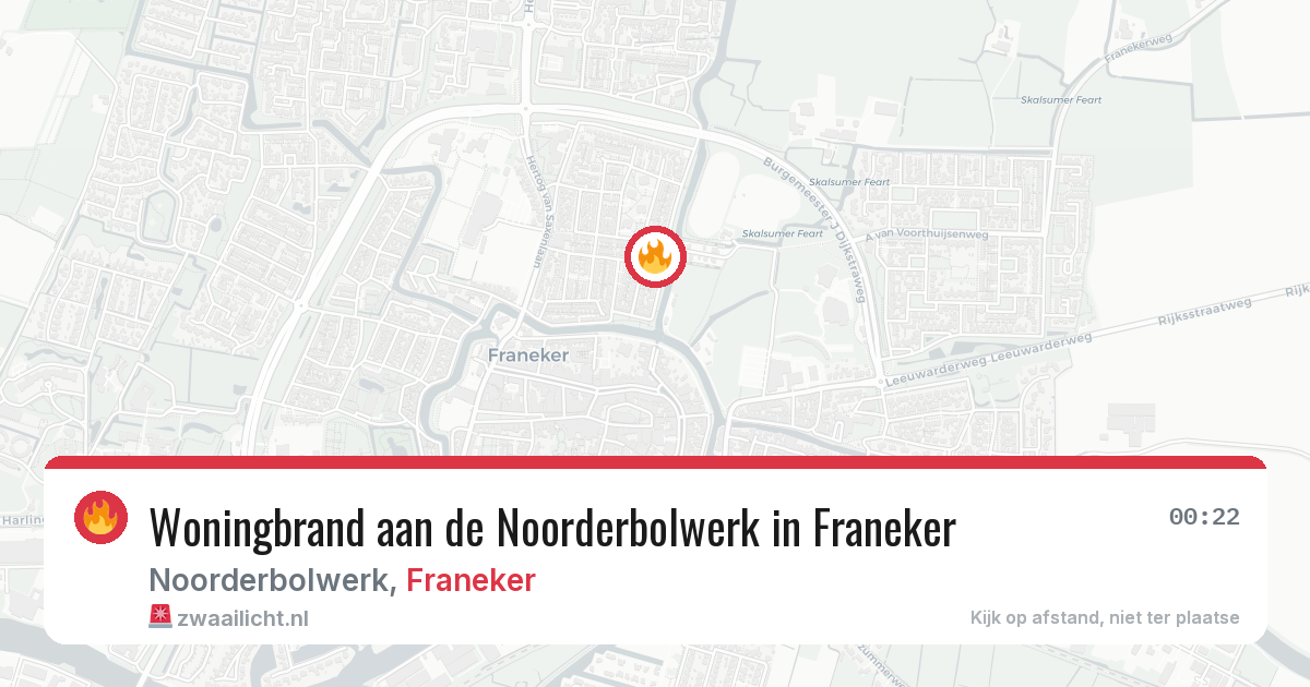 Woningbrand aan de Noorderbolwerk in Franeker — 28 jul 2026