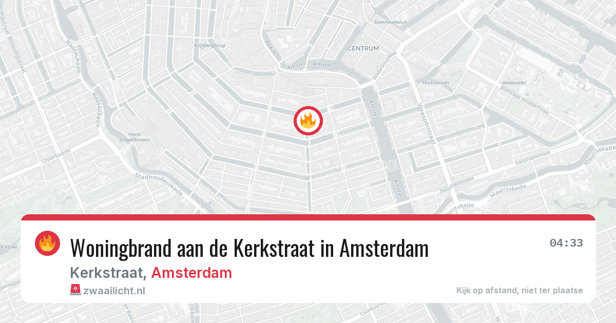 Woningbrand aan de Kerkstraat in Amsterdam — 30 jun 2026