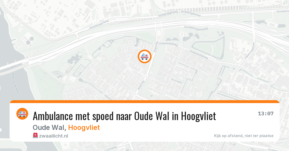 Ambulance met spoed naar Oude Wal in Hoogvliet — 4 jun 2026
