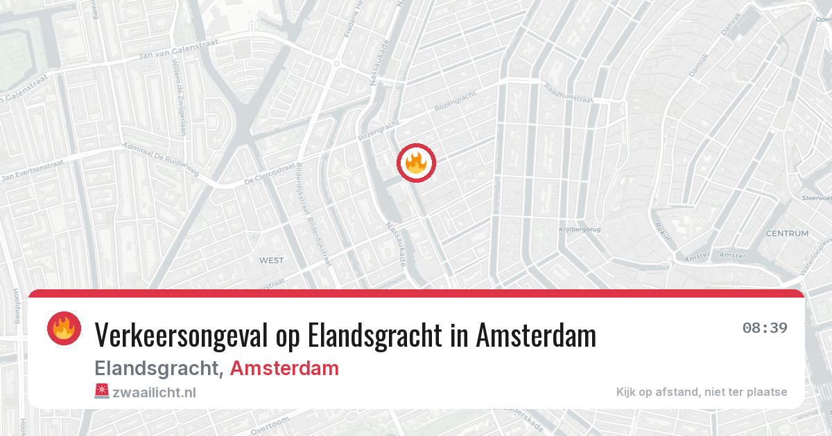 Verkeersongeval op Elandsgracht in Amsterdam — 22 jun 2026