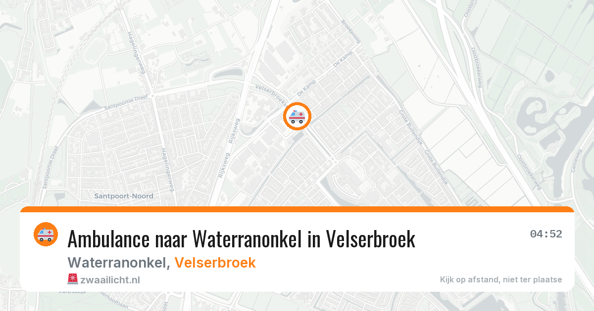Ambulance naar Waterranonkel in Velserbroek — 27 mei 2026