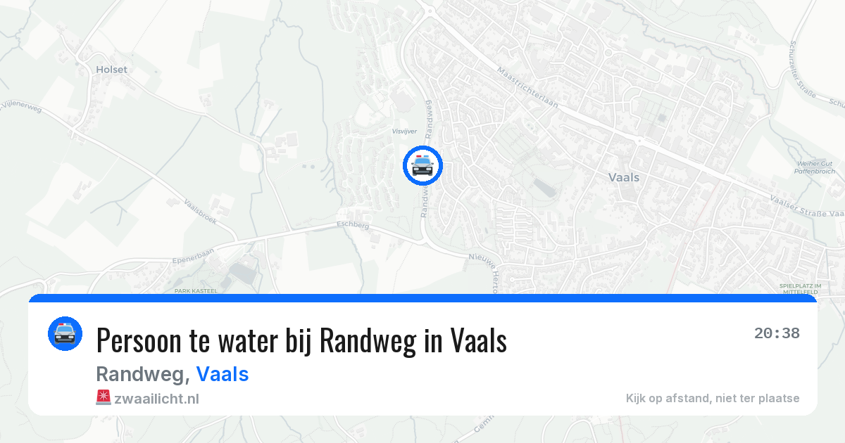 Persoon te water bij Randweg in Vaals — 30 jul 2026