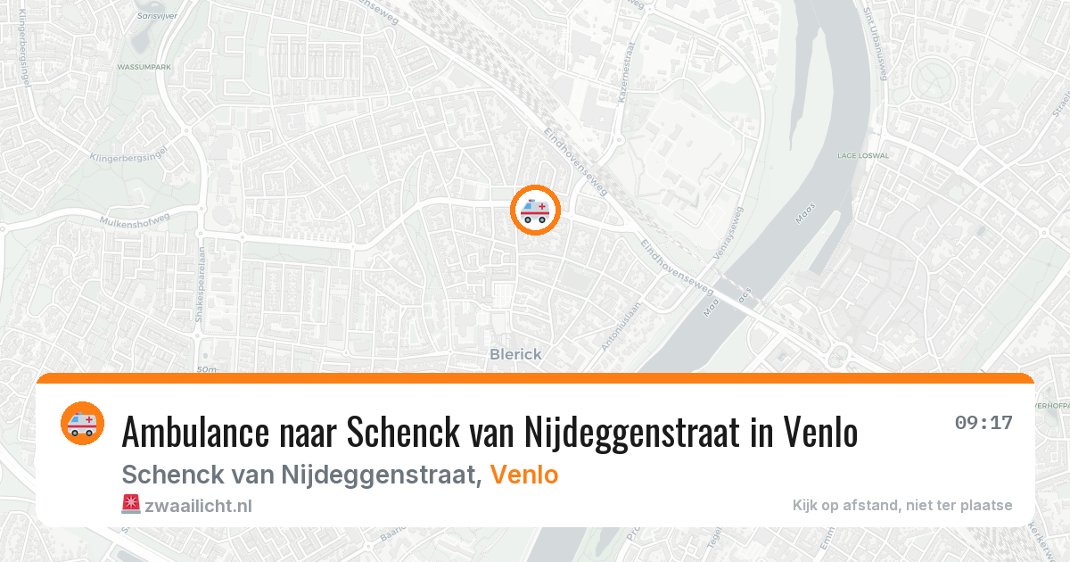 Ambulance naar Schenck van Nijdeggenstraat in Venlo — 14 aug 2026
