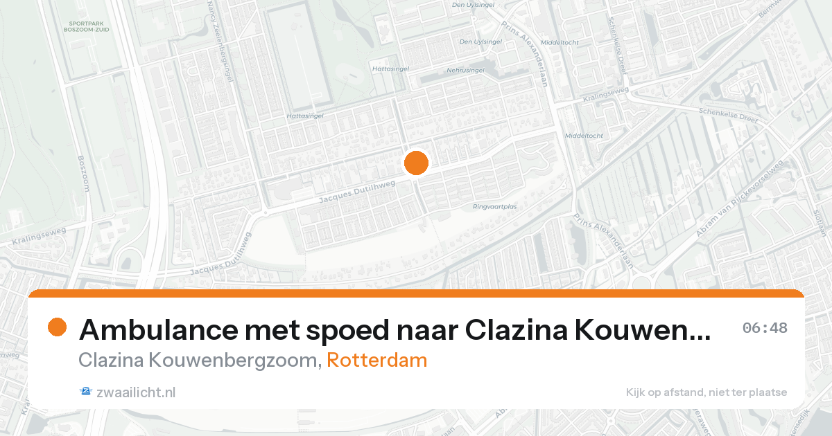 Ambulance met spoed naar Clazina Kouwenbergzoom in Rotterdam — 15 aug 2026