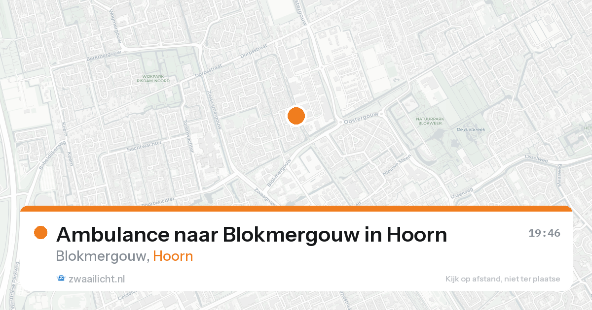 Ambulance naar Blokmergouw in Hoorn — 17 aug 2026