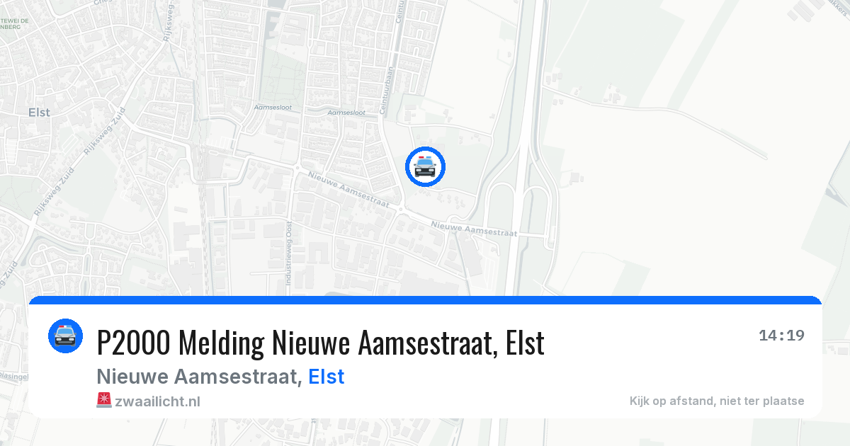 P2000 Melding Nieuwe Aamsestraat, Elst — 28 feb 2026