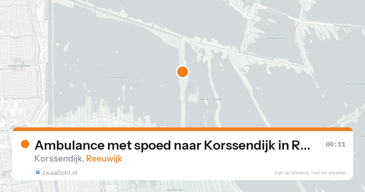 Ambulance met spoed naar Korssendijk in Reeuwijk — 16 aug 2026