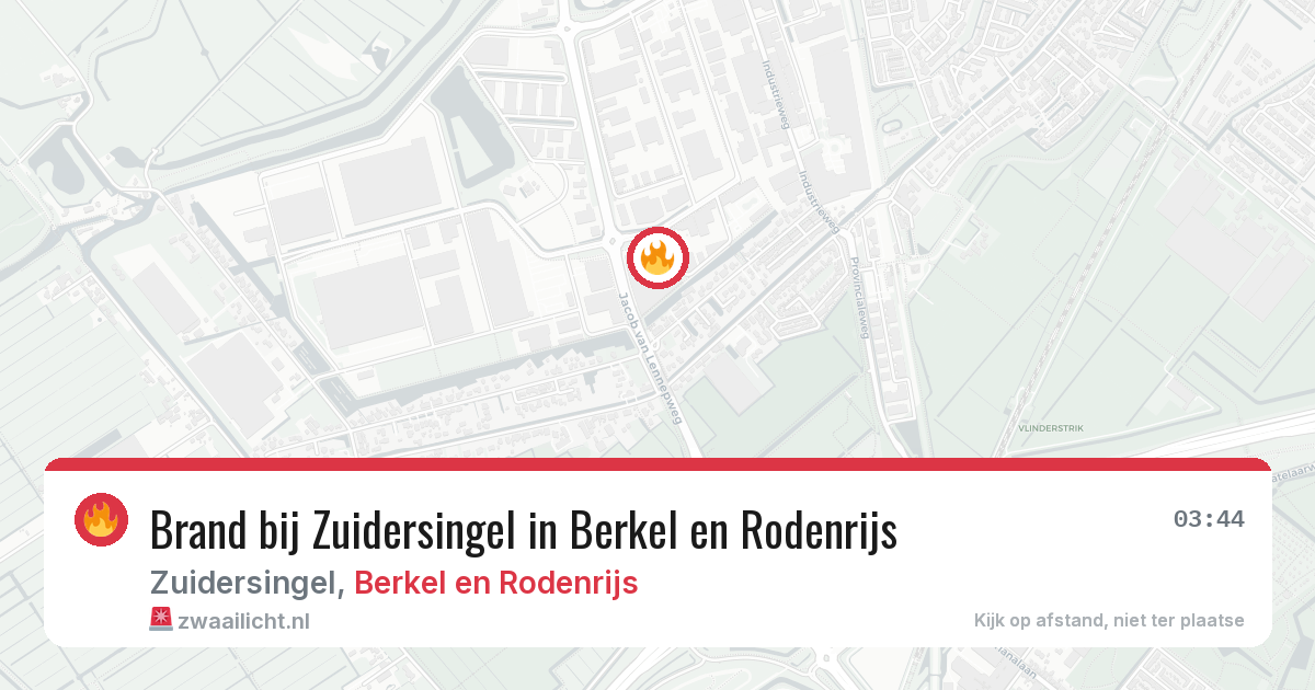 Brand bij Zuidersingel in Berkel en Rodenrijs — 21 jun 2026