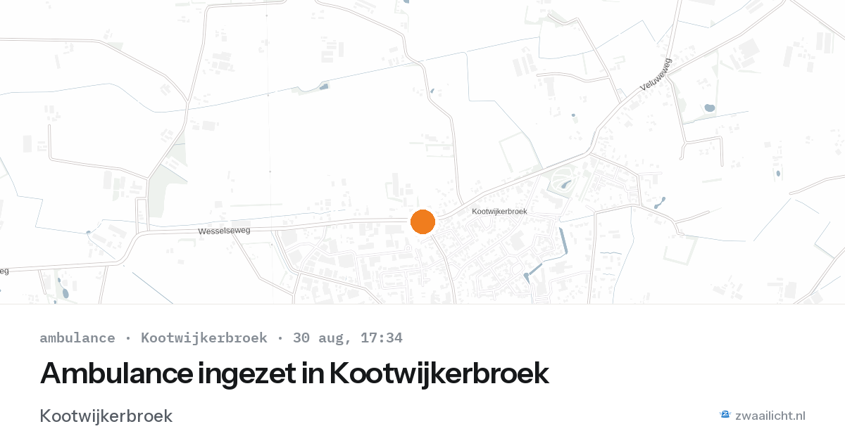 Ambulance ingezet in Kootwijkerbroek — 30 aug 2026