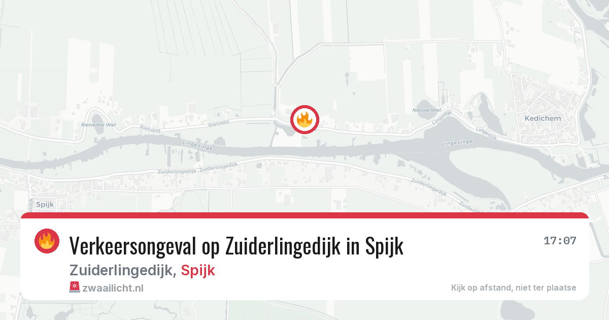 Verkeersongeval op Zuiderlingedijk in Spijk — 17 mrt 2026
