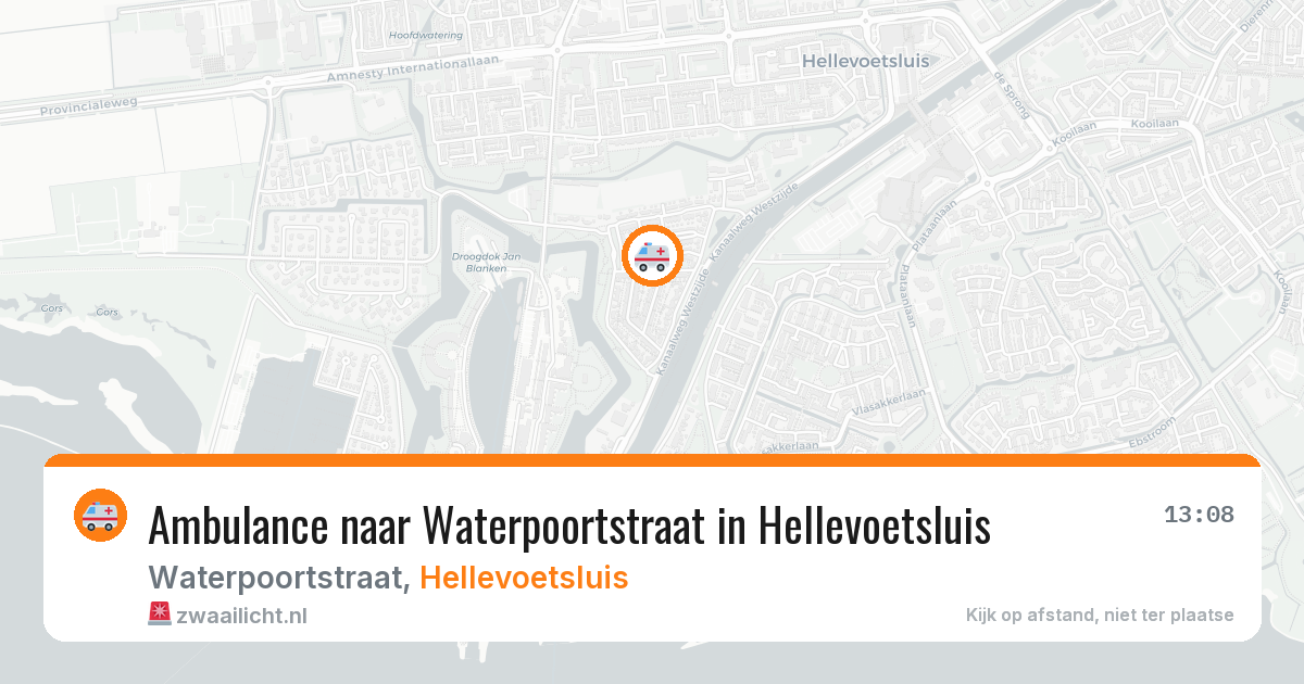 Ambulance naar Waterpoortstraat in Hellevoetsluis — 20 mrt 2026