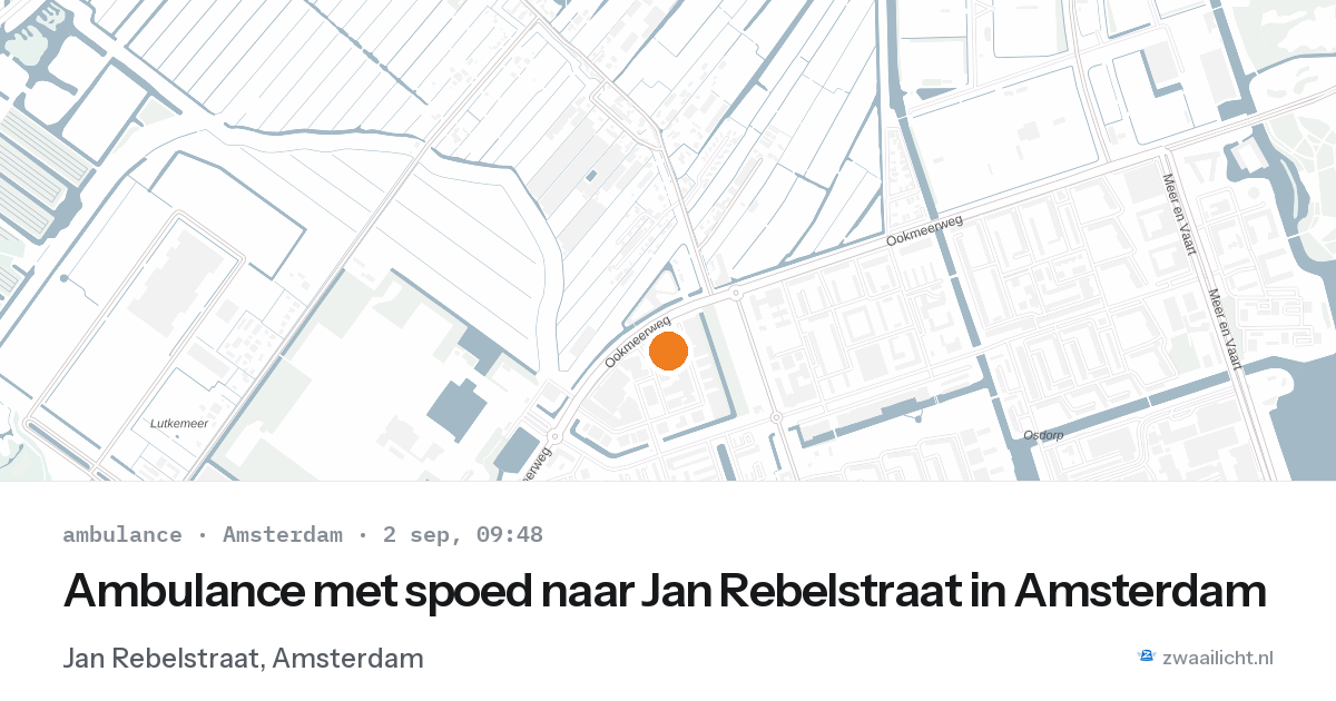 Ambulance met spoed naar Jan Rebelstraat in Amsterdam — 2 sep 2026
