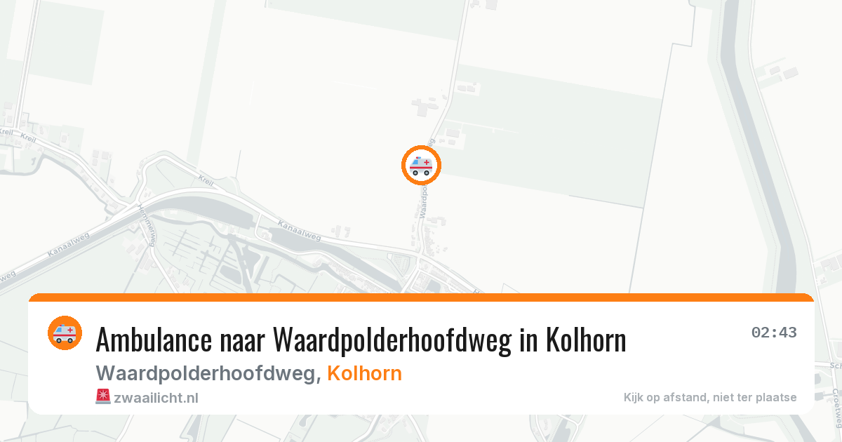 Ambulance naar Waardpolderhoofdweg in Kolhorn — 4 aug 2026