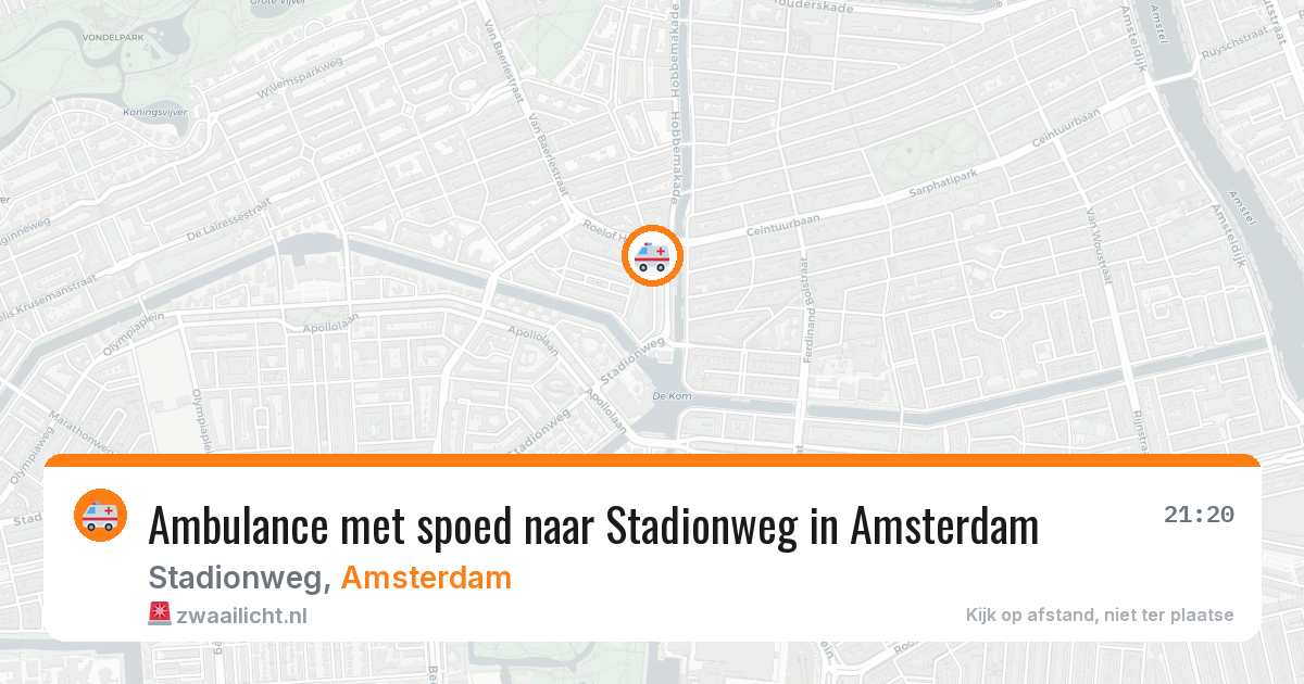 Ambulance met spoed naar Stadionweg in Amsterdam — 11 apr 2026