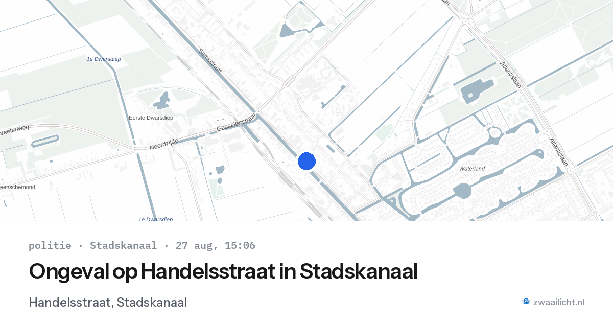 Ongeval op Handelsstraat in Stadskanaal — 27 aug 2026