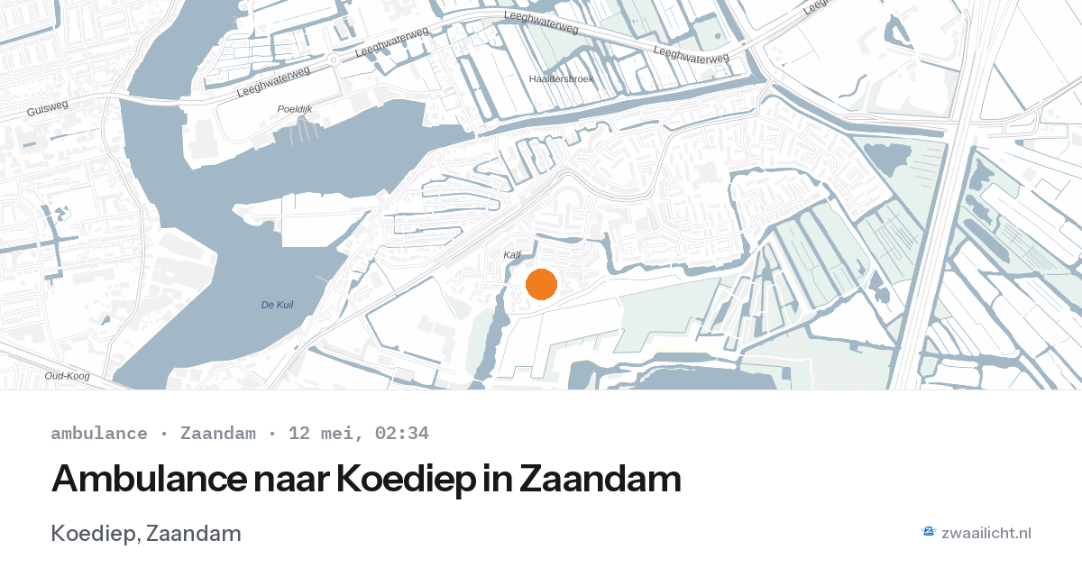 Ambulance naar Koediep in Zaandam — 12 mei 2026