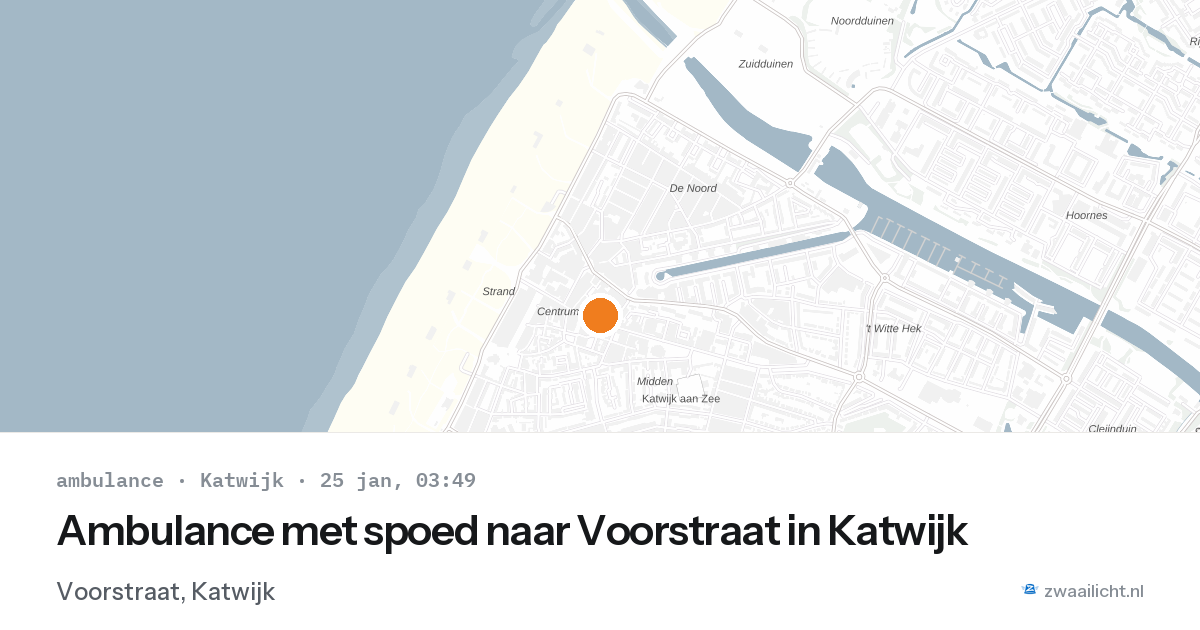 Ambulance met spoed naar Voorstraat in Katwijk — 25 jan 2026