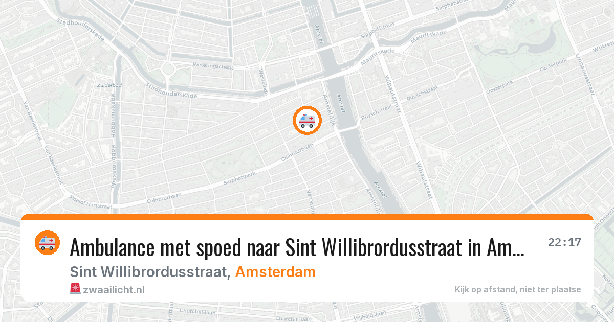 Ambulance met spoed naar Sint Willibrordusstraat in Amsterdam — 17 mrt 2026
