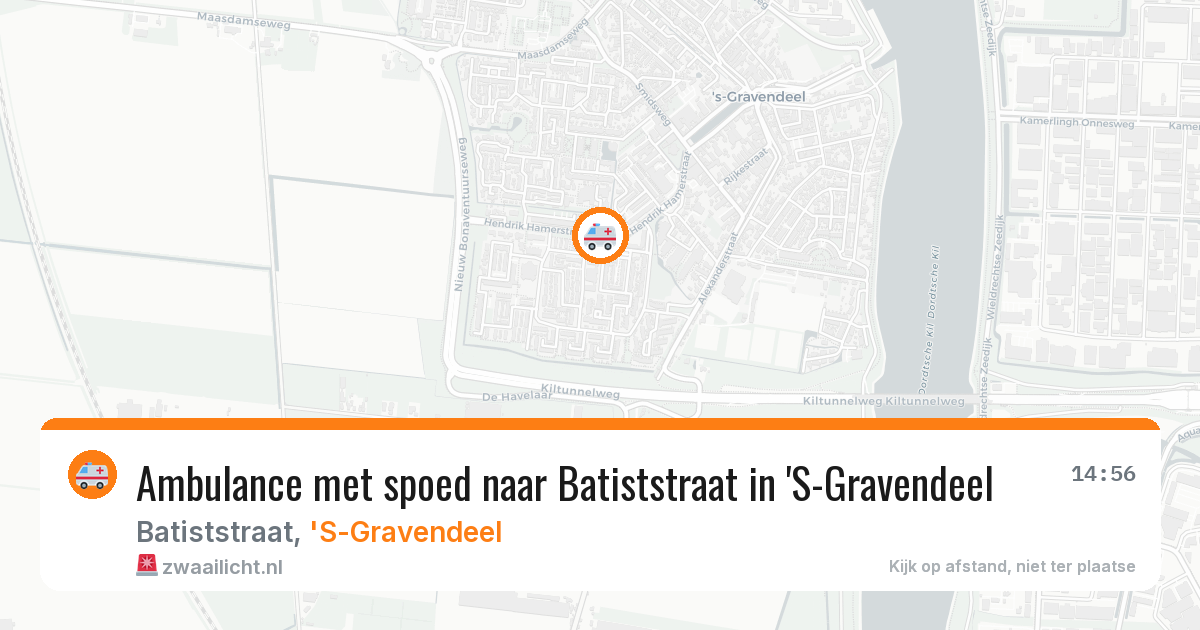 Ambulance met spoed naar Batiststraat in 'S-Gravendeel — 12 aug 2026
