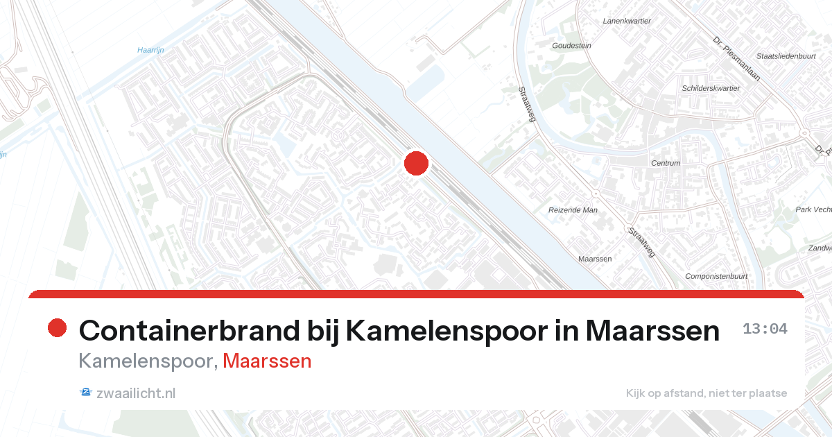 Containerbrand bij Kamelenspoor in Maarssen — 26 aug 2026
