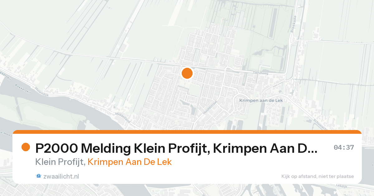 P2000 Melding Klein Profijt, Krimpen Aan De Lek — 31 jan 2026