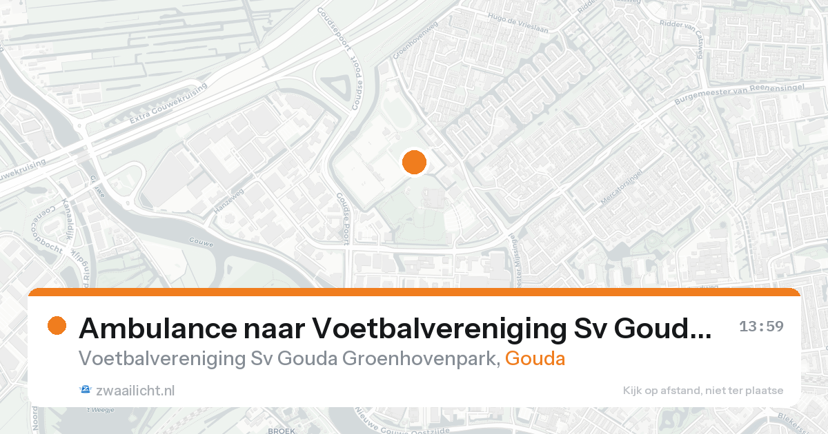 Ambulance naar Voetbalvereniging Sv Gouda Groenhovenpark in Gouda — 7 feb 2026