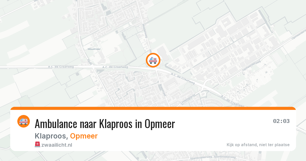 Ambulance naar Klaproos in Opmeer — 13 apr 2026