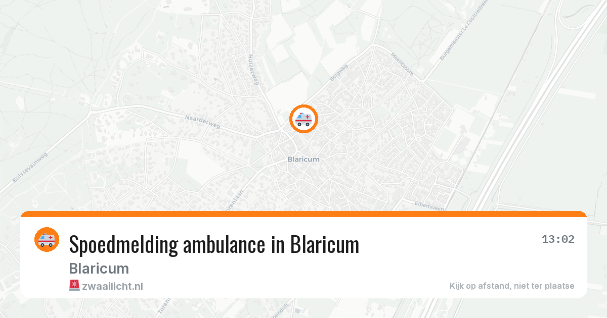 Spoedmelding ambulance in Blaricum — 29 mrt 2026