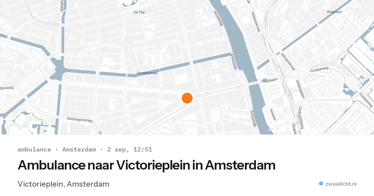Ambulance naar Victorieplein in Amsterdam — 2 sep 2026