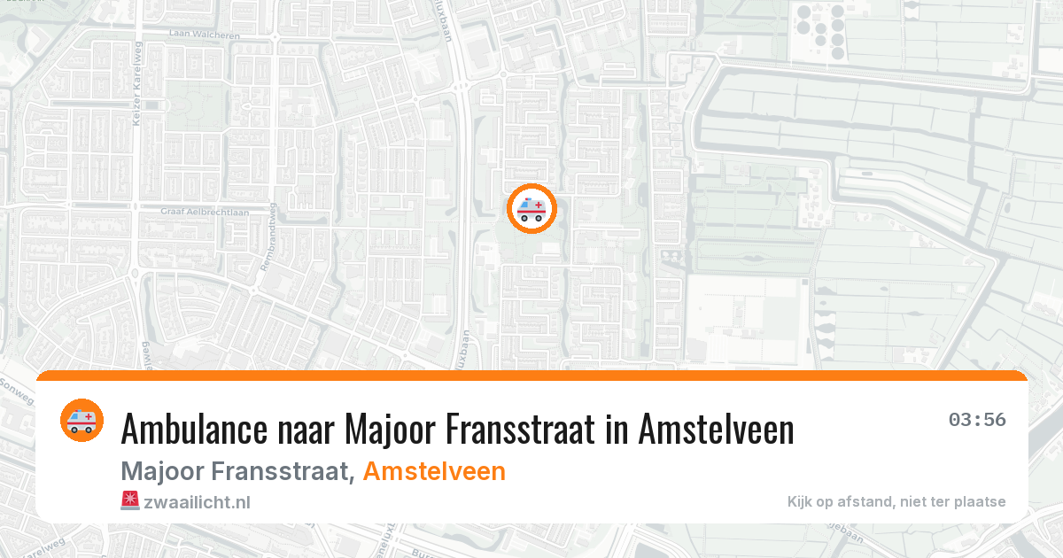 Ambulance naar Majoor Fransstraat in Amstelveen — 9 aug 2026