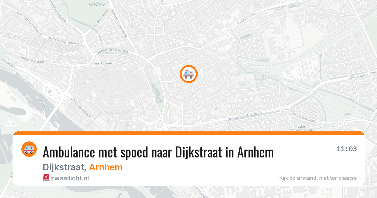 Ambulance met spoed naar Dijkstraat in Arnhem — 9 mei 2026