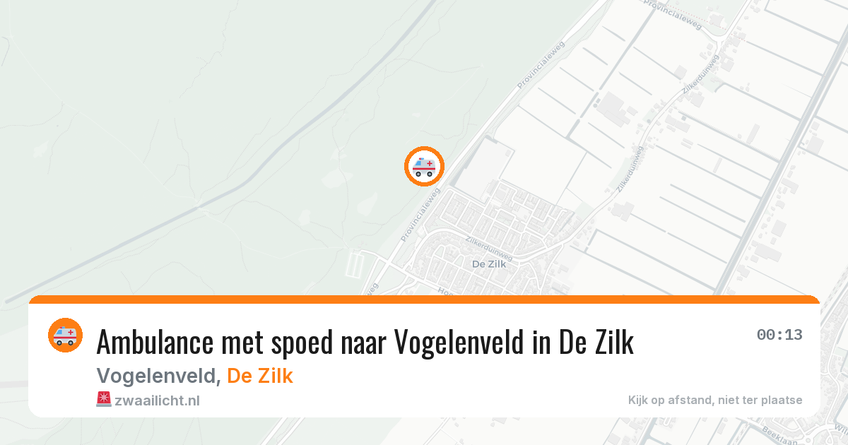 Ambulance met spoed naar Vogelenveld in De Zilk — 29 jul 2026