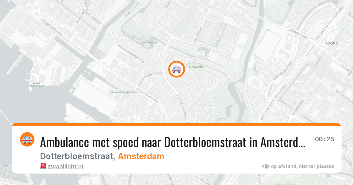 Ambulance met spoed naar Dotterbloemstraat in Amsterdam — 18 mei 2026