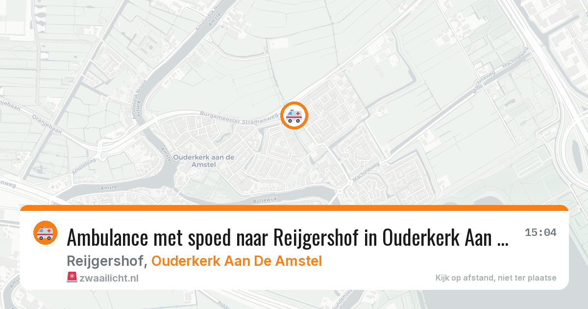 Ambulance met spoed naar Reijgershof in Ouderkerk Aan De Amstel — 29 mrt 2026