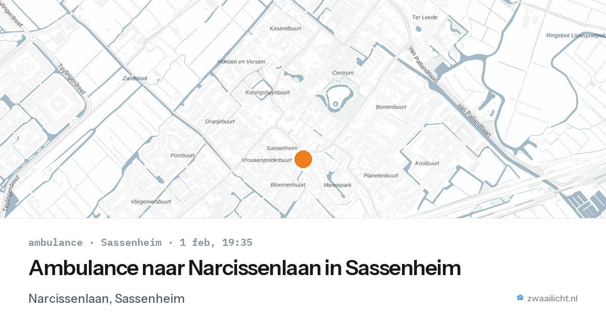 Ambulance naar Narcissenlaan in Sassenheim — 1 feb 2026
