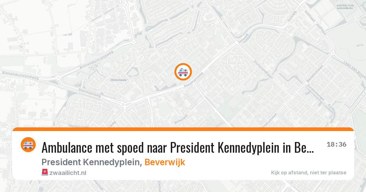 Ambulance met spoed naar President Kennedyplein in Beverwijk — 19 mei 2026